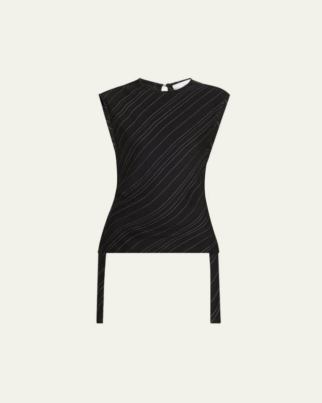 Trina Woven Stripe Tie Top